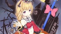 Blondes anime girls full moon bare shoulders idolmaster tails 