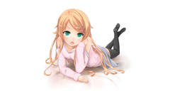 Blondes anime girls green eyes kousaka kirino lying down ore no 