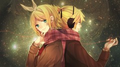 Blondes anime girls green eyes short hair vocaloid kagamine len 