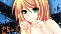 Blondes anime girls green eyes vocaloid kagamine rin
