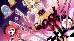 Blondes anime girls mahou shoujo madoka magica yellow eyes 