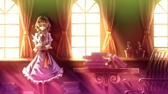 Blondes anime girls short hair touhou alice margatroid video 