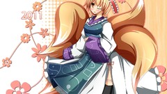 Blondes anime girls short hair touhou animal ears tails yakumo 