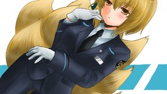 Blondes anime girls short hair touhou animal ears tails yakumo 