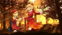 Blondes anime girls short hair touhou Sisters video games Aki 
