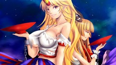 Blondes anime girls touhou ibuki suika video games Oni 