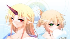 Blondes anime girls touhou pointy ears video games Hoshiguma 