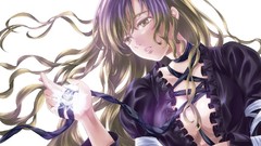 Blondes anime girls touhou purple hair video games bicolored 