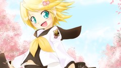 Blondes anime girls vocaloid seifuku kagamine rin cherry 