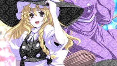 Blondes anime girls witches braids touhou kirisame marisa