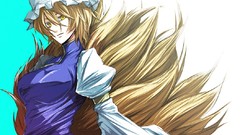 Blondes anime girls yellow eyes touhou tails yakumo ran video 