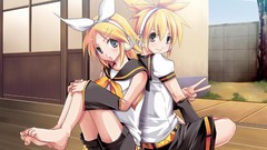 Blondes barefoot gray eyes short hair vocaloid kagamine len 