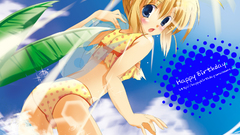 Blondes bikini ass anime