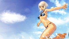 Blondes bikini short hair