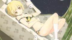 Blondes bikini swimsuits anime