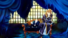 Blondes blue couch heterochromia