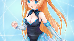 Blondes blue eyes cleavage