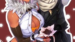 Blondes blush anime girls blue eyes short hair cleavage 