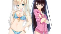 Blondes blush anime girls brunettes boku wa tomodachi ga 