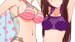 Blondes blush armpits blue eyes black hair memories off bikini 