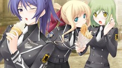 Blondes blush blue hair long hair anime girls blue eyes 