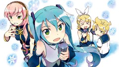 Blondes blush blue hair pink hair hatsune miku vocaloid 