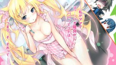 Blondes blush long hair anime girls cleavage nude twintails 