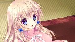 Blondes blush long hair blue eyes pigtails open mouth