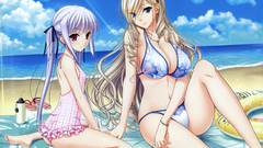 Blondes boobs bikini blue