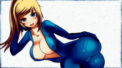 Blondes boobs metroid blue