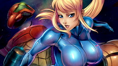 Blondes boobs metroid woman