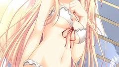 Blondes boobs panties blue