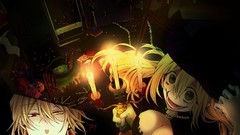 Blondes boobs witch green