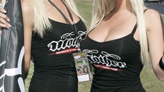 Blondes boobs woman miniskirts