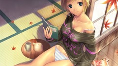 Blondes cgi reading Anime
