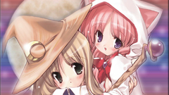 Blondes Chibi nekomimi pink