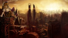 Blondes cityscapes mahou shoujo