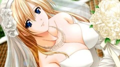 Blondes cleavage wedding dresses