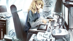 Blondes Computers keyboards Anime