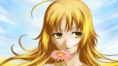 Blondes Flowers anime girls