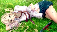 Blondes grass tie skirts