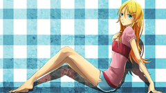 Blondes green eyes kousaka