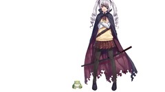 Blondes Katana schoolgirls eyepatch