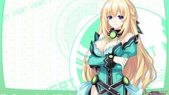 Blondes long hair anime girls blue eyes cleavage video games 