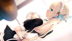 Blondes long hair anime girls blue eyes maids boku wa tomodachi 