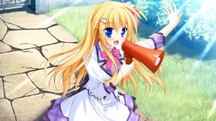 Blondes long hair anime girls blue eyes seifuku game cg Kisa 