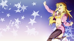 Blondes long hair anime girls boots green eyes open mouth 