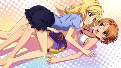 Blondes long hair anime girls brown eyes short hair yellow eyes 