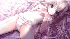 Blondes long hair anime girls lingerie blue eyes tinkle 