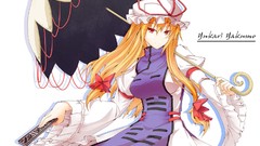 Blondes long hair anime girls touhou yakumo yukari video games 